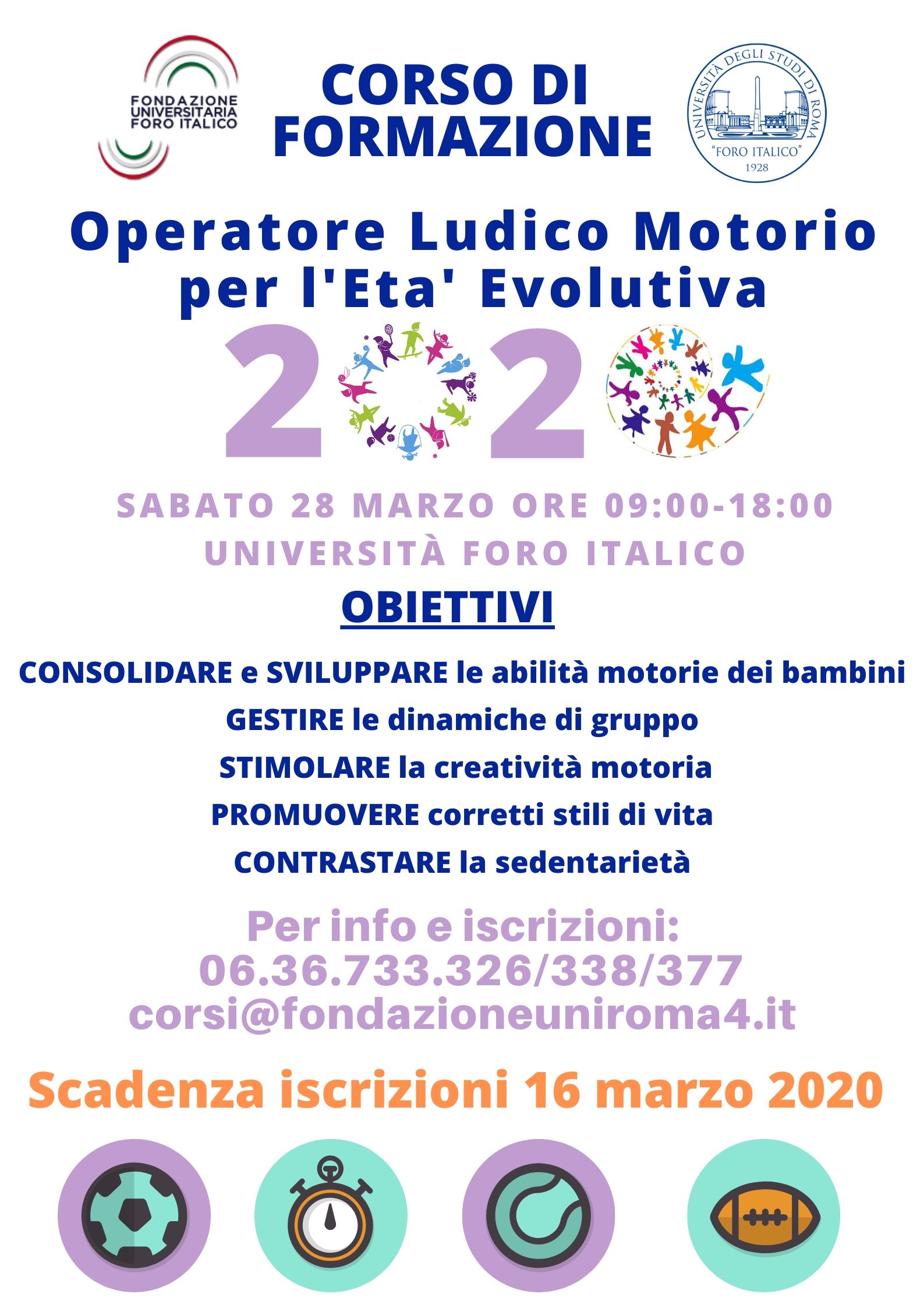 Locandina corso operatore ludico motorio per letà evolutiva