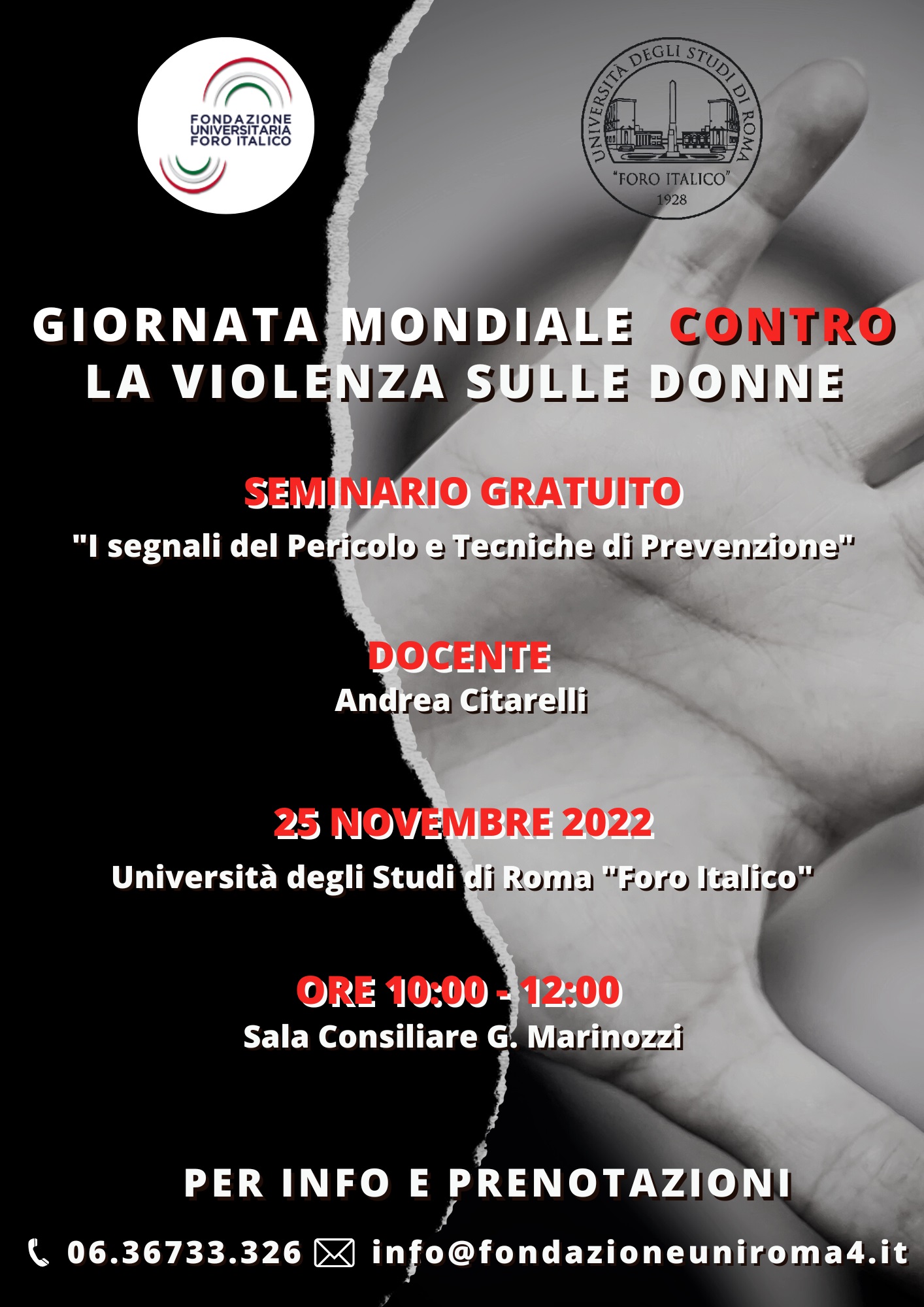 locandina no violenza donna 25 novembre 2022